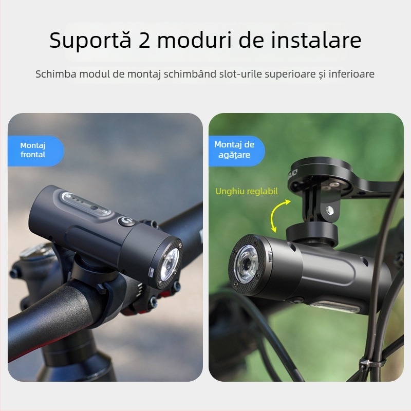 Demonknights set lumini bicicletă pentru plimbări nocturne: far față și far spate, impermeabil