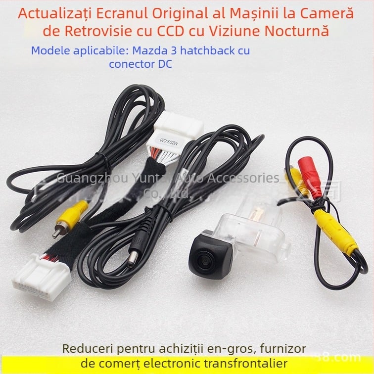 Cameră de mers înapoi pentru Mazda 3 Hatchback (2014-2017), compatibilă cu ecranul original, imagine HD, alimentare 12V, imagine oglindă