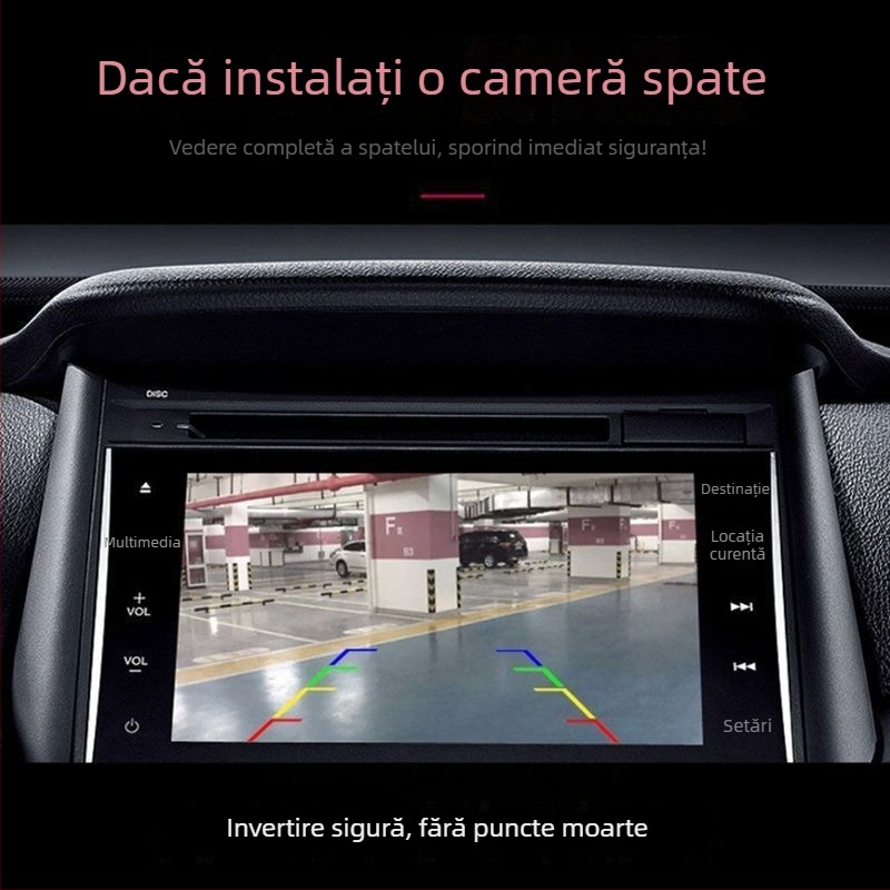 Cameră pentru mers înapoi a mașinii - impermeabilă, 720P HD, vizibilitate de noapte, lentilă în stil lotus, LED-uri 4/8.