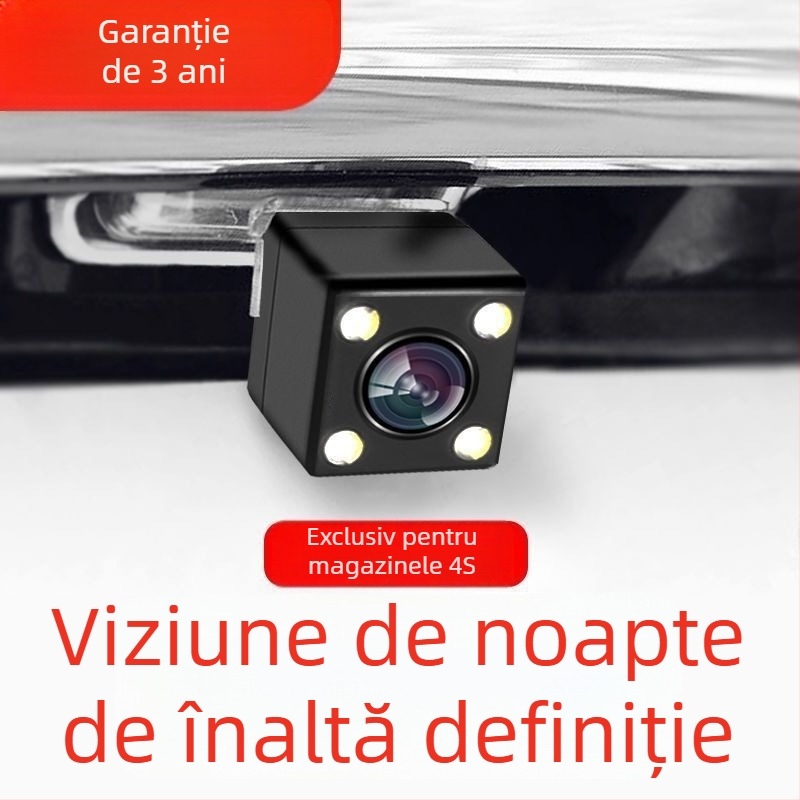 Cameră pentru mers înapoi a mașinii - impermeabilă, 720P HD, vizibilitate de noapte, lentilă în stil lotus, LED-uri 4/8.