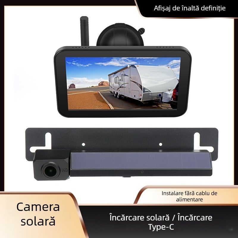 SV Cameră de recul wireless pentru automobil cu monitor pentru unghiuri moarte, 1080p/720p/480p, unghi de vizualizare 110°, semnal video AV, model My-503+s219