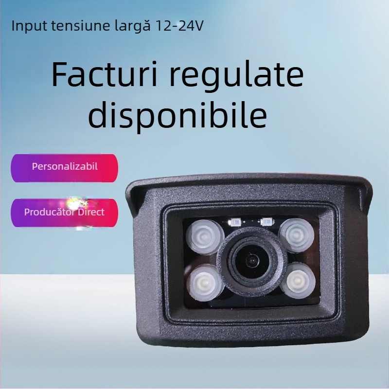 IP cameră pentru vehicule, 1080P, rezistentă la apă, obiectiv 2.8mm, IR până la 30m, alimentare 12V