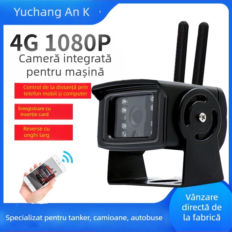 IP cameră pentru vehicule, 1080P, rezistentă la apă, obiectiv 2.8mm, IR până la 30m, alimentare 12V