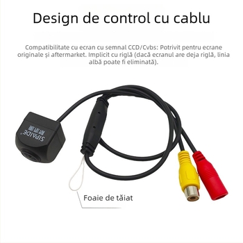 Cameră de recul auto - CCD Ultra HD, unghi de vizualizare 140°, 12V, interfață RCA