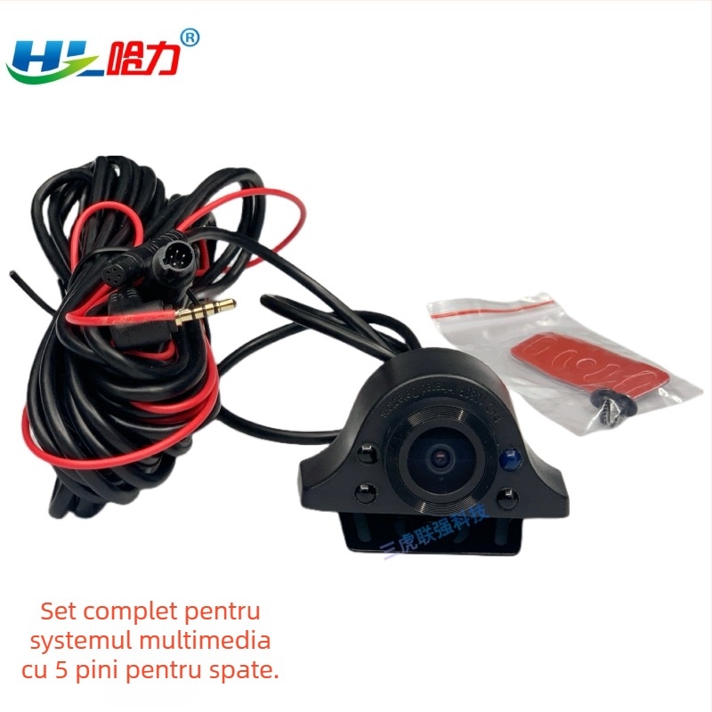 Cameră de recul auto cu conector de 5 pini, semnal video AHD, rezoluție 720P, unghi de vizualizare 170°, alimentare 12V