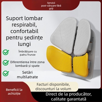 Perne de susținere lombară pentru scaun: plasă respirabilă, umplutură din burete, suport ergonomic lombar, universal pentru mașini, stil minimalist