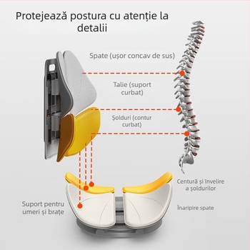 Perne de susținere lombară pentru scaun: plasă respirabilă, umplutură din burete, suport ergonomic lombar, universal pentru mașini, stil minimalist
