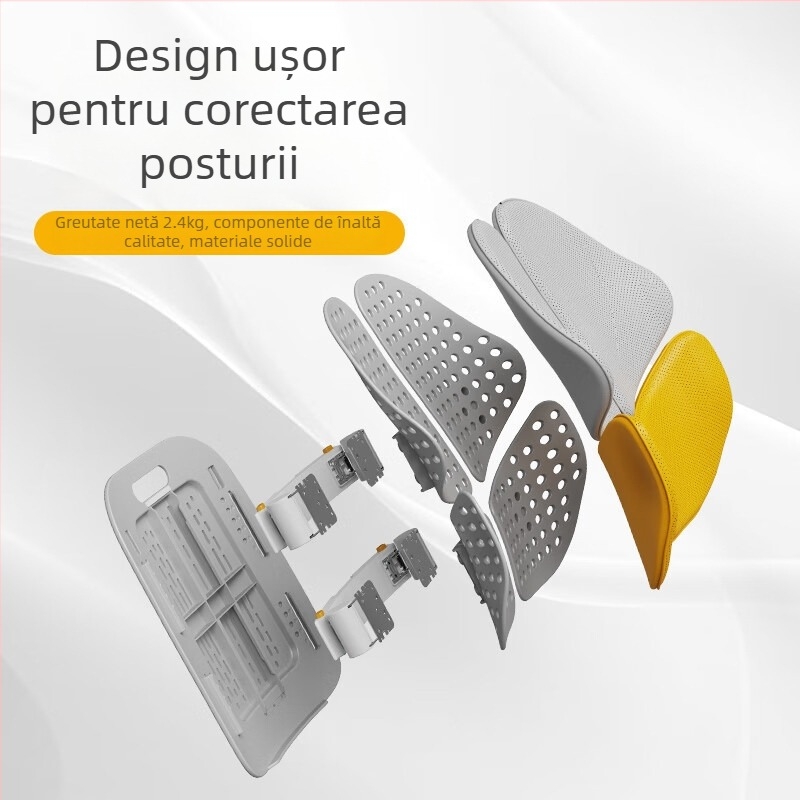 Perne de susținere lombară pentru scaun: plasă respirabilă, umplutură din burete, suport ergonomic lombar, universal pentru mașini, stil minimalist