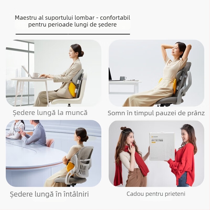 Perne de susținere lombară pentru scaun: plasă respirabilă, umplutură din burete, suport ergonomic lombar, universal pentru mașini, stil minimalist