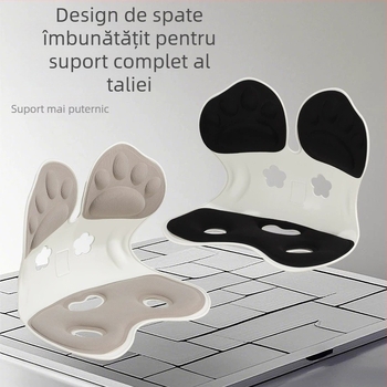 Perna de scaun pentru birou pentru corectarea posturii și ameliorarea durerii lombare; carcasă din plastic, umplutură din burete, stil lux ușor