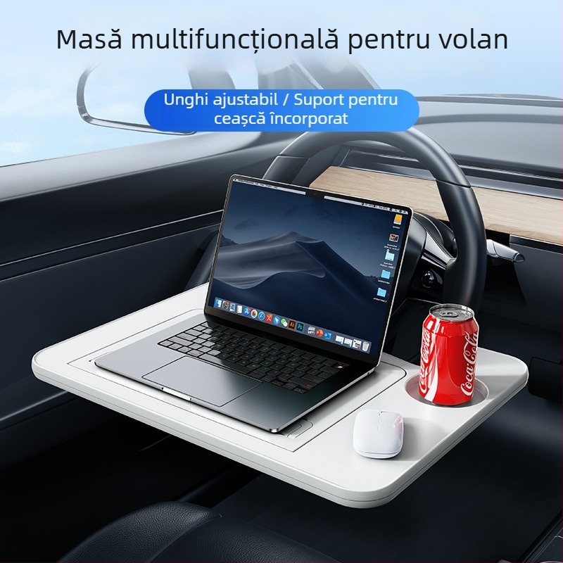Masă mică multifuncțională pentru volanul mașinii, instalare încorporată, material plastic și altele, compatibil universal