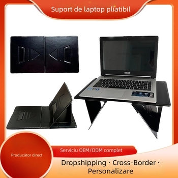 Birou pliabil pentru laptop cu compartiment pentru carduri — Model CY-011, 1 kg, Material: placă din înaltă densitate cu PU