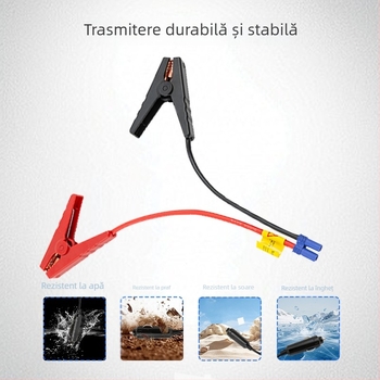 Cablu de pornire cu conector EC5, clemă din silicon, pentru pornirea mașinii – lungime standard