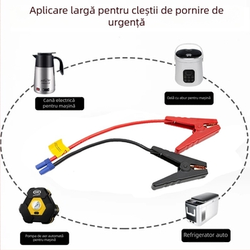 Cablu de pornire cu conector EC5, clemă din silicon, pentru pornirea mașinii – lungime standard