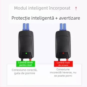 Clemă de pornire de urgență pentru mașină, 12V, 5 porturi, anti-alarmă, cu cabluri inteligente