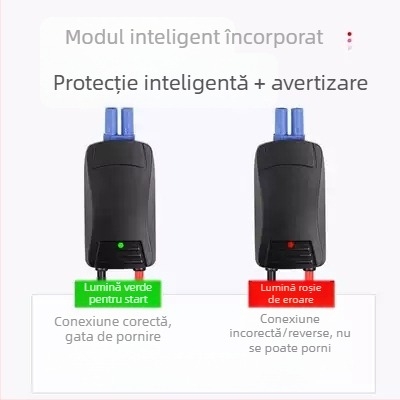 Clemă de pornire de urgență pentru mașină, 12V, 5 porturi, anti-alarmă, cu cabluri inteligente