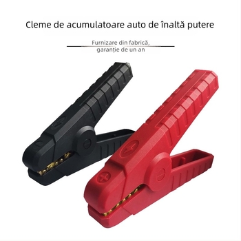 Clips de baterie auto cu curent mare, cu fălci placate cu cupru și dinți din cupru/ Fier, pentru pornire de urgență și stocare a energiei, compatibil cu toate modelele