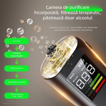Breathalyzer electrochimic de înaltă precizie - detector de alcool fără contact