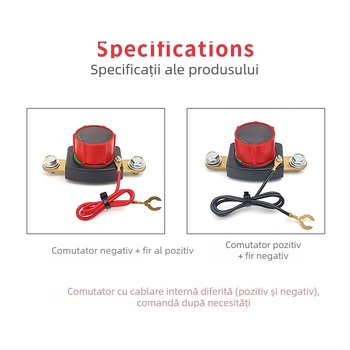 Comutator principal de alimentare cu afișaj de tensiune pentru baterie auto, model D71001, Bai bangsheng, 12-24V