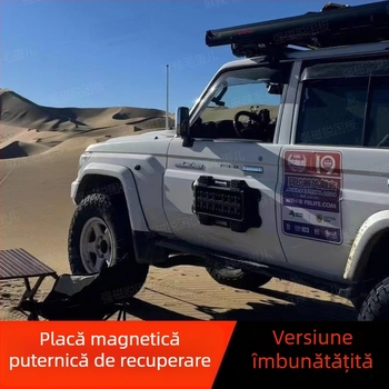 Placã de recuperare magnetică pentru vehicule – versiune îmbunătățită, stabilă la viteze mari, nu se desprinde, protejează vopseaua, pentru off-road