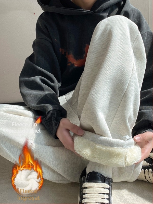 Pantaloni casual pentru bărbați, talie medie, croială dreaptă, închidere cu nasturi, amestec poliester-bumbac, model gradient, buzunare decorative, potriviți pentru primăvară și toamnă