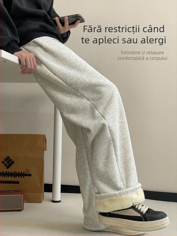 Pantaloni casual pentru bărbați, talie medie, croială dreaptă, închidere cu nasturi, amestec poliester-bumbac, model gradient, buzunare decorative, potriviți pentru primăvară și toamnă