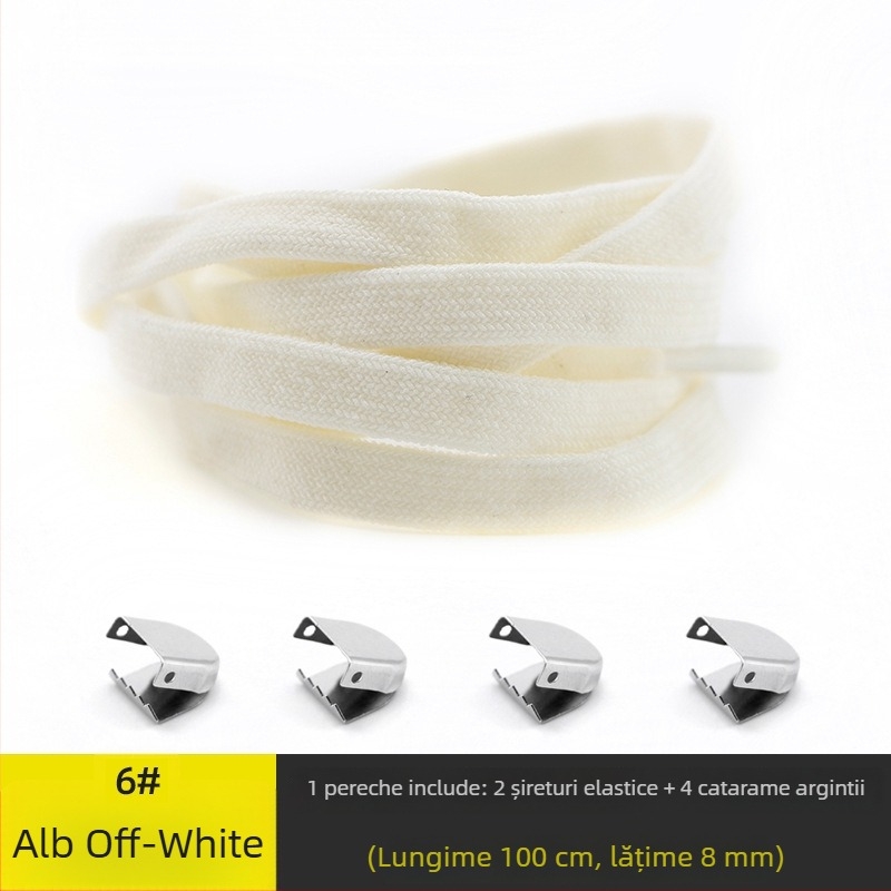 Șnururi de pantofi universale, fără nod, cu lățime 8 mm, cu închidere elastică, dublu strat din spandex, potrivite pentru toate anotimpurile; pentru adidași, pantofi din piele, ghete și încălțăminte casual