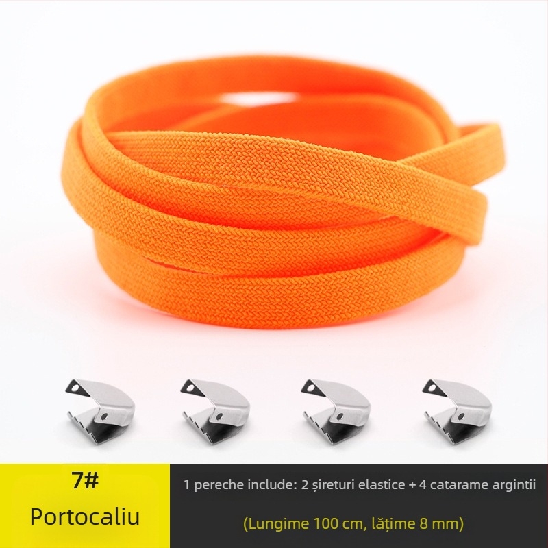 Șnururi de pantofi universale, fără nod, cu lățime 8 mm, cu închidere elastică, dublu strat din spandex, potrivite pentru toate anotimpurile; pentru adidași, pantofi din piele, ghete și încălțăminte casual