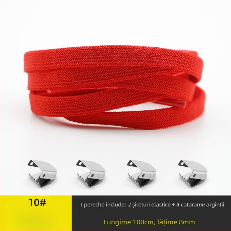 Șnururi de pantofi universale, fără nod, cu lățime 8 mm, cu închidere elastică, dublu strat din spandex, potrivite pentru toate anotimpurile; pentru adidași, pantofi din piele, ghete și încălțăminte casual