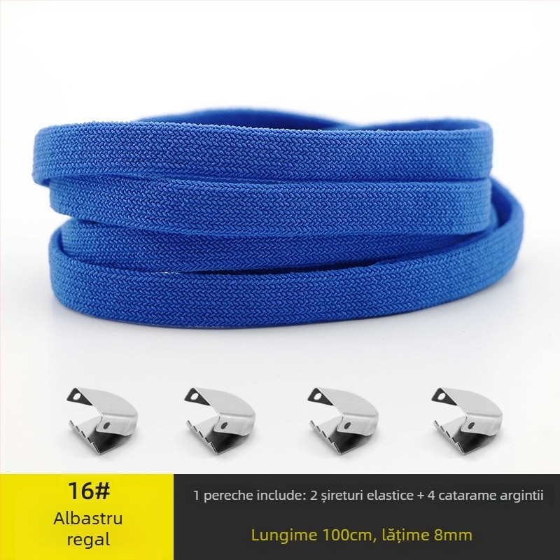 Șnururi de pantofi universale, fără nod, cu lățime 8 mm, cu închidere elastică, dublu strat din spandex, potrivite pentru toate anotimpurile; pentru adidași, pantofi din piele, ghete și încălțăminte casual