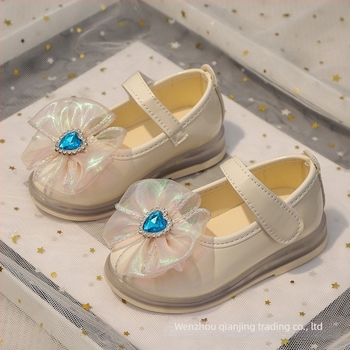 Pantofi de prințesă pentru fete din PU, cu Velcro, talpă din cauciuc, anti-derapare