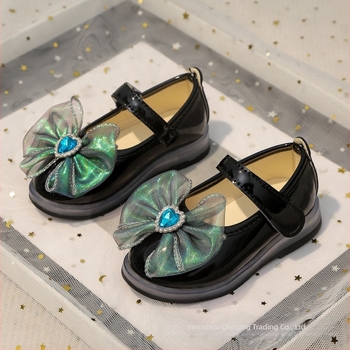 Pantofi de prințesă pentru fete din PU, cu Velcro, talpă din cauciuc, anti-derapare