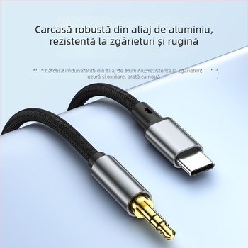 Adaptor audio Type-C la 3,5 mm pentru Android – 0,5 m, conversie audio digitală, cip Zhongke Lanxun 136T, fir de cupru