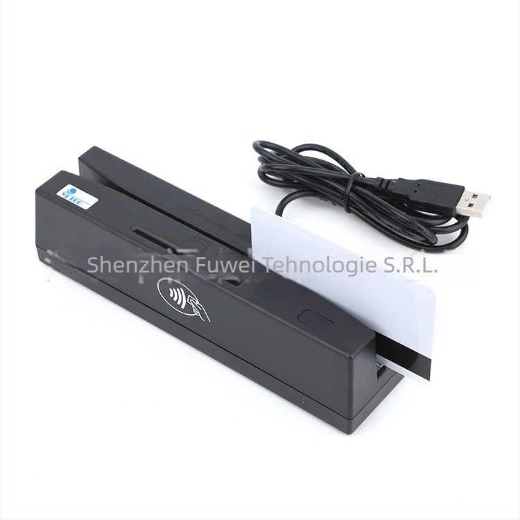 YL160 Cititor/Writer 4-în-1 pentru carduri — citește carduri cu bandă magnetică, IC (4442), carduri M1 și PSAM; 13,56 MHz, memorie de 1 MB, distanță de citire 0–5 mm