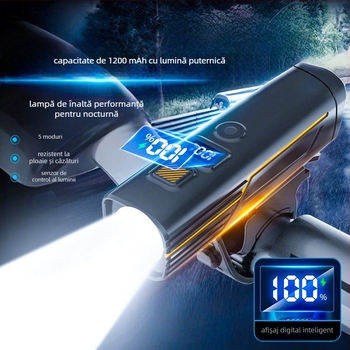 Lumină frontală pentru bicicletă pentru plimbări nocturne — ultra-luminată, baterie cu durată lungă pentru biciclete de munte și de drum
