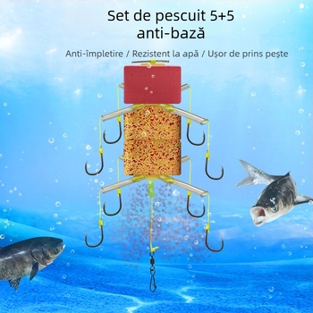 Set de cârlige pentru pescuit în râu – design anti-derapare, cârlige pătrate pentru năvoade pentru caras și caras mare, 8–15 cârlige/set, cutie 500 buc
