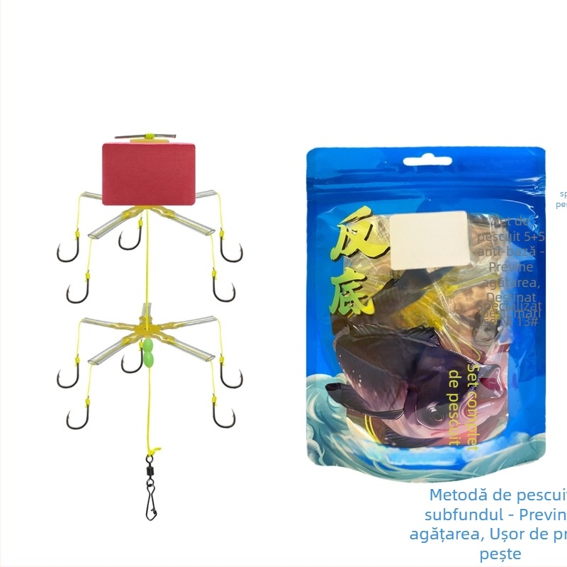 Set de cârlige pentru pescuit în râu – design anti-derapare, cârlige pătrate pentru năvoade pentru caras și caras mare, 8–15 cârlige/set, cutie 500 buc