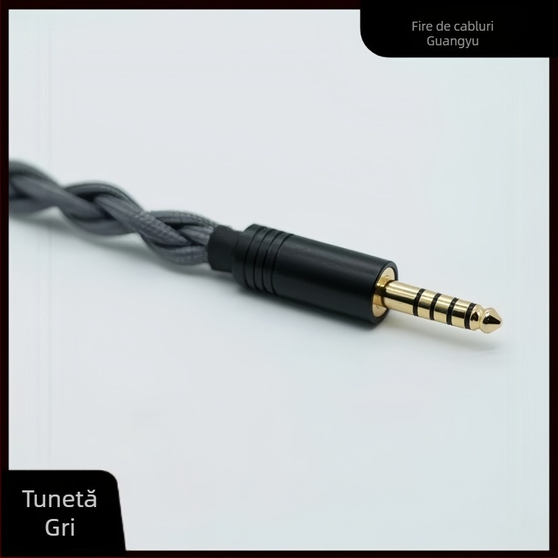 HD800 cablu de upgrade pentru căști - 4 fire, cupru monocristal 7N, conectori audio duali 3,5 mm