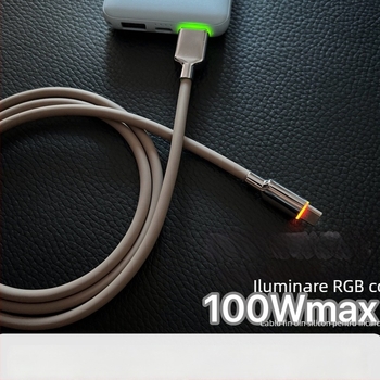 KBT cablu de date din silicon 120W, încărcare rapidă, cu interfețe Lightning și Type-C