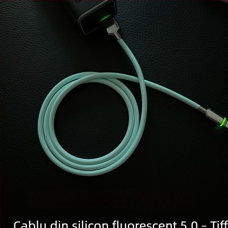 KBT cablu de date din silicon 120W, încărcare rapidă, cu interfețe Lightning și Type-C