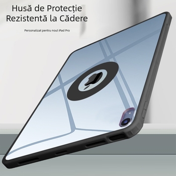 Husă transparentă din PC pentru iPad 2024 Air 10.9, Pro 11, 10.2 – finisaj mat, magnetică, protecție anti-cadere, șocuri
