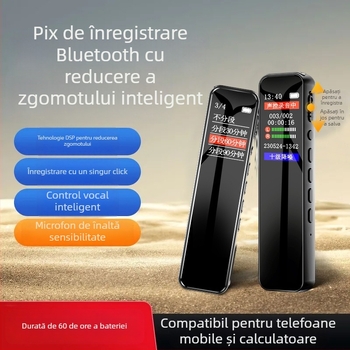 Pix de înregistrare, durată înregistrare 30 h, card TF, afișaj color, USB 2.0, microfoane duale