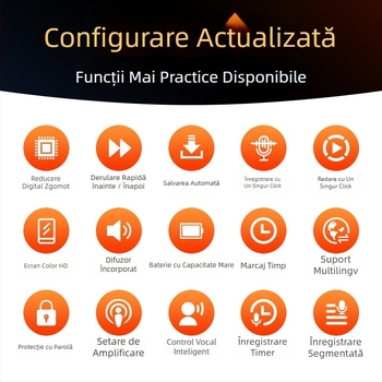 Boston A20S înregistrator de voce cu reducere a zgomotului, înregistrare de 12 ore, suport pentru card TF, USB 2.0, până la 999 înregistrări