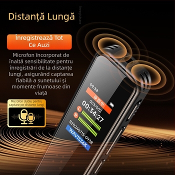 Boston A20S înregistrator de voce cu reducere a zgomotului, înregistrare de 12 ore, suport pentru card TF, USB 2.0, până la 999 înregistrări