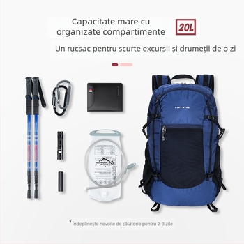PlayKing Rucsac de drumeție – ultraușor din nailon, unisex, capacitate extensibilă, reduce povara, depozitare compactă