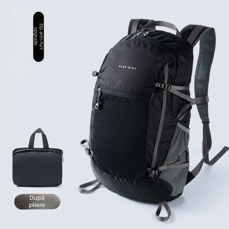 PlayKing Rucsac de drumeție – ultraușor din nailon, unisex, capacitate extensibilă, reduce povara, depozitare compactă