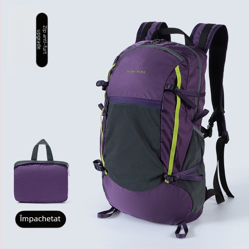 PlayKing Rucsac de drumeție – ultraușor din nailon, unisex, capacitate extensibilă, reduce povara, depozitare compactă