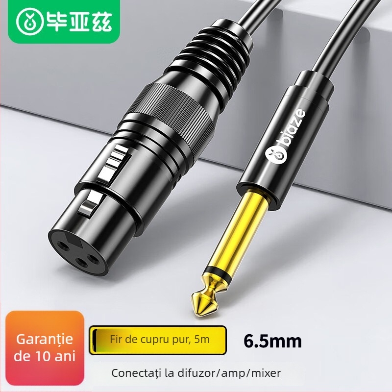 Cablu de extensie audio, 1 m, Biaz, conector masculin-feminin, certificare K66