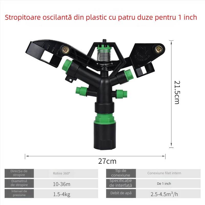 Duza de pulverizare rotativă cu turbina pentru irigarea grădinii și gazonului