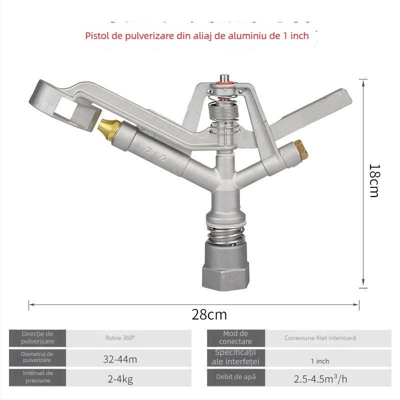Duza de pulverizare rotativă cu turbina pentru irigarea grădinii și gazonului